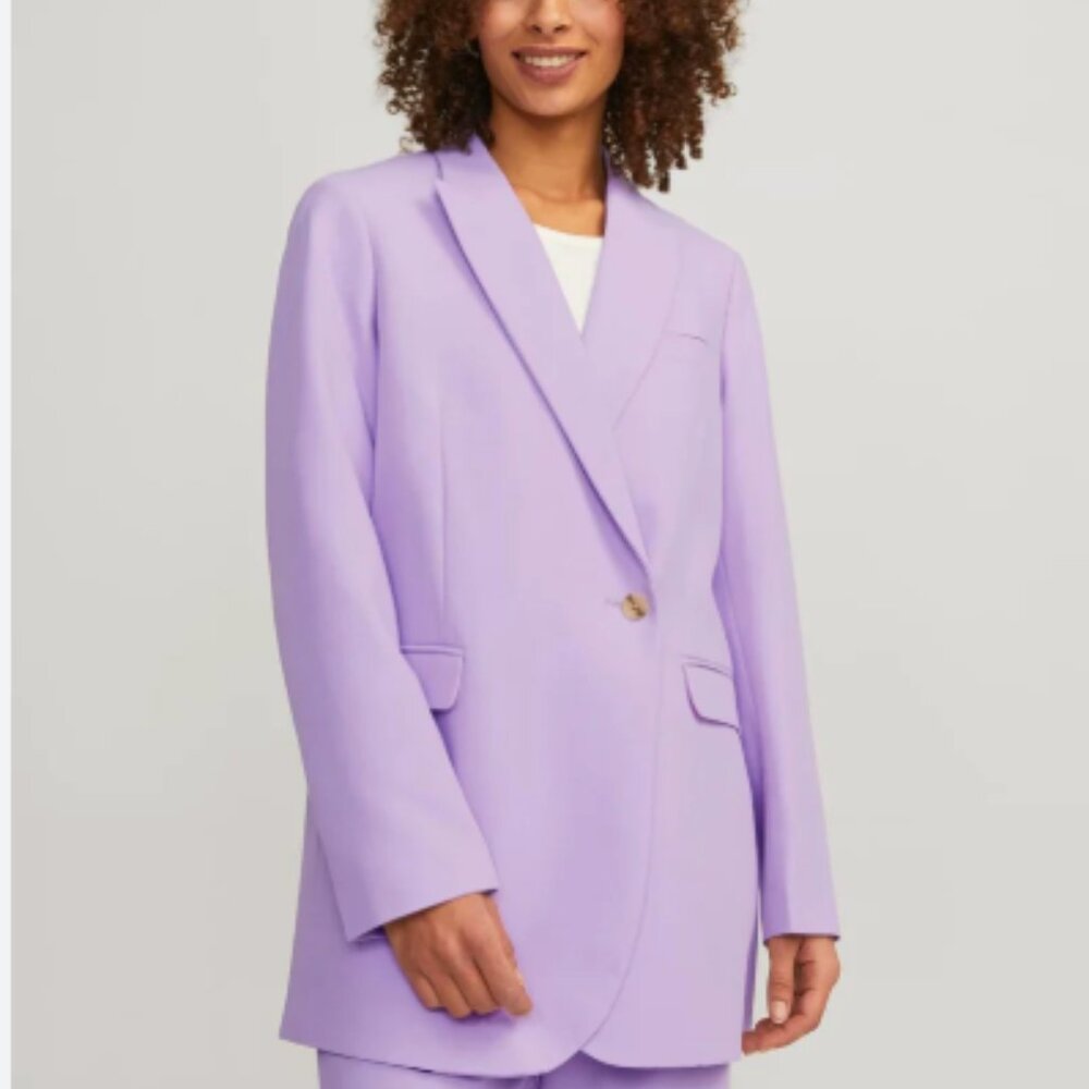 NWOT JJXX MARY SINGLE BREASTED PEAK LAPEL BLAZER IN LILAC - XS